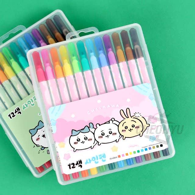 Chiikawa 12 Color Felt-tip Pen Marker SET with CASE