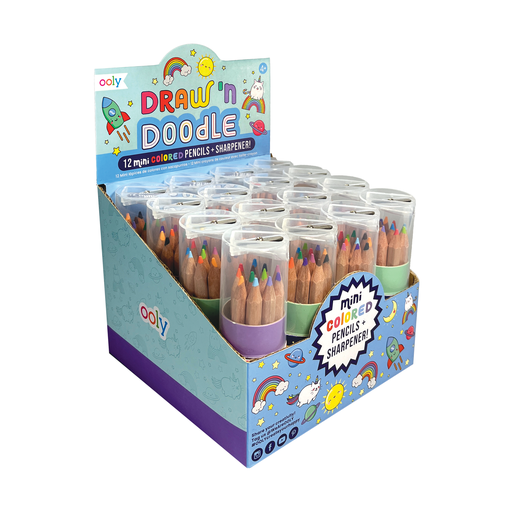 Draw 'n' Doodle Mini Colored Pencils + Sharpener - Outer Space