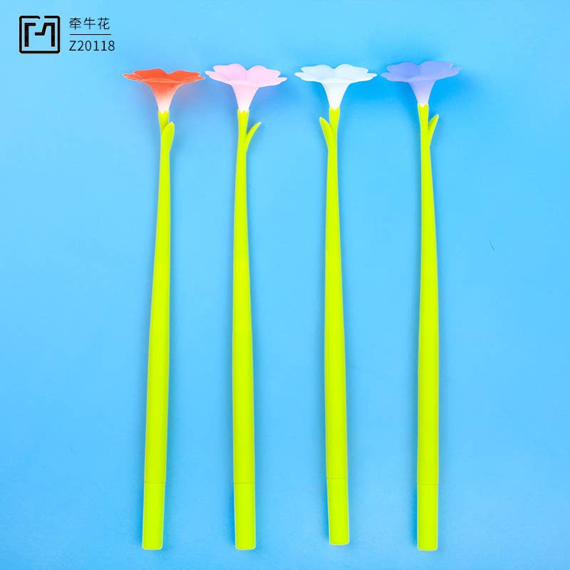 Morning Glory Flower Wiggle Pad Gel Pen