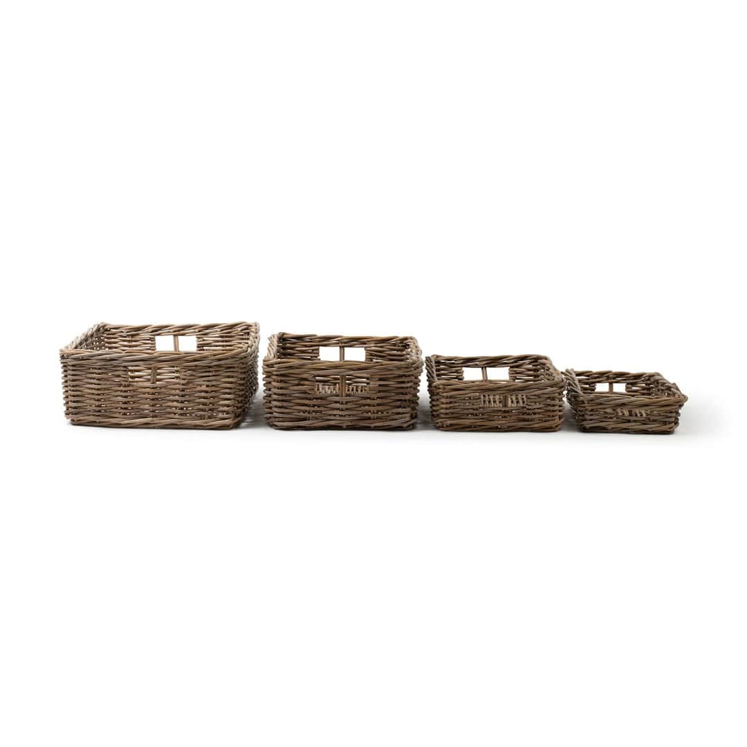 Rattan Rectangle Basket Tray: Medium - 5" H