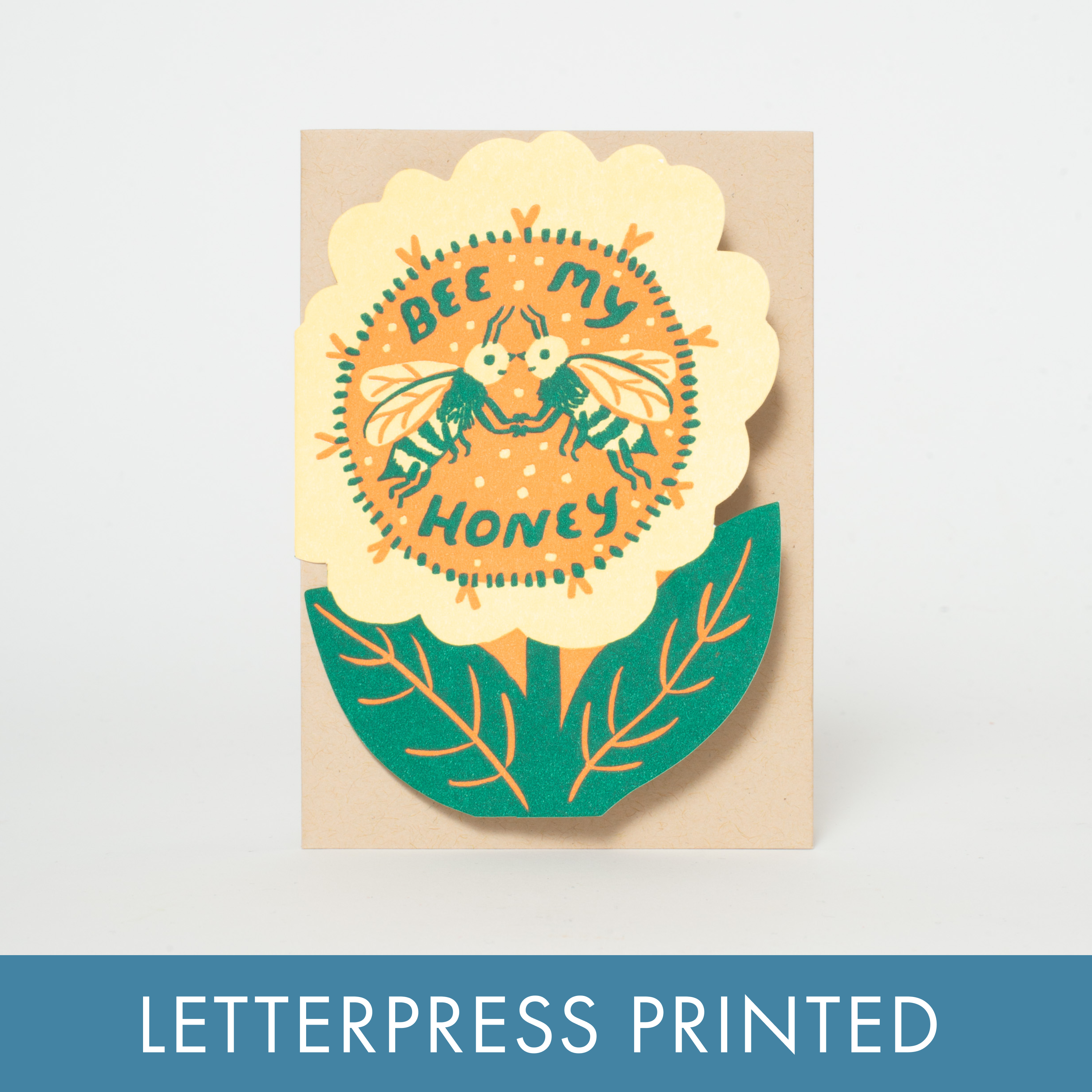 Bee My Honey Letterpress Greeting Love Card by Phoebe Wahl