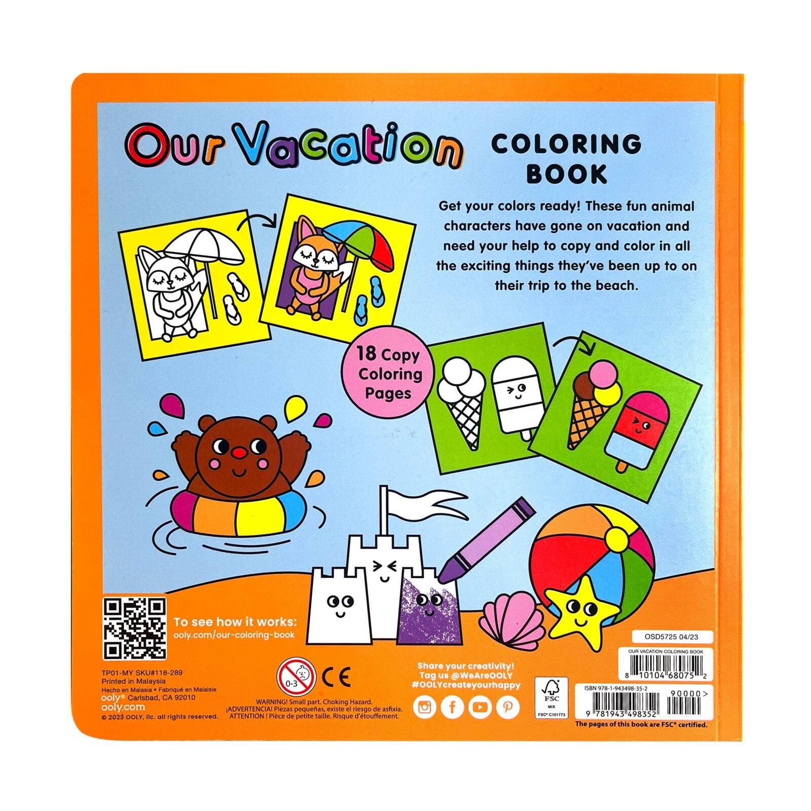 Our Vacation Coloring Book (7.8" x 7.8";18 Pages)