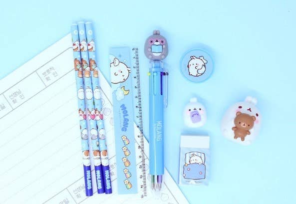 DARK BLUE Molang Stationery Set – Cute School Supplies Gift Pack