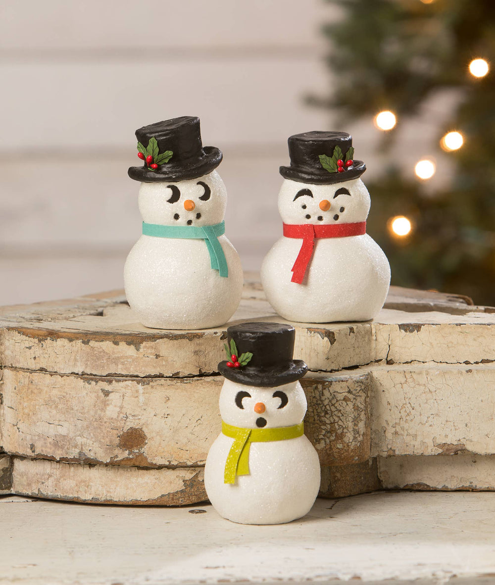 Snowman Luminary Peeking