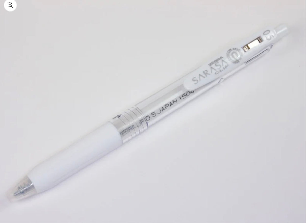 Zebra Sarasa Clip Gel Retractable 0.5mm Pen - Milk White