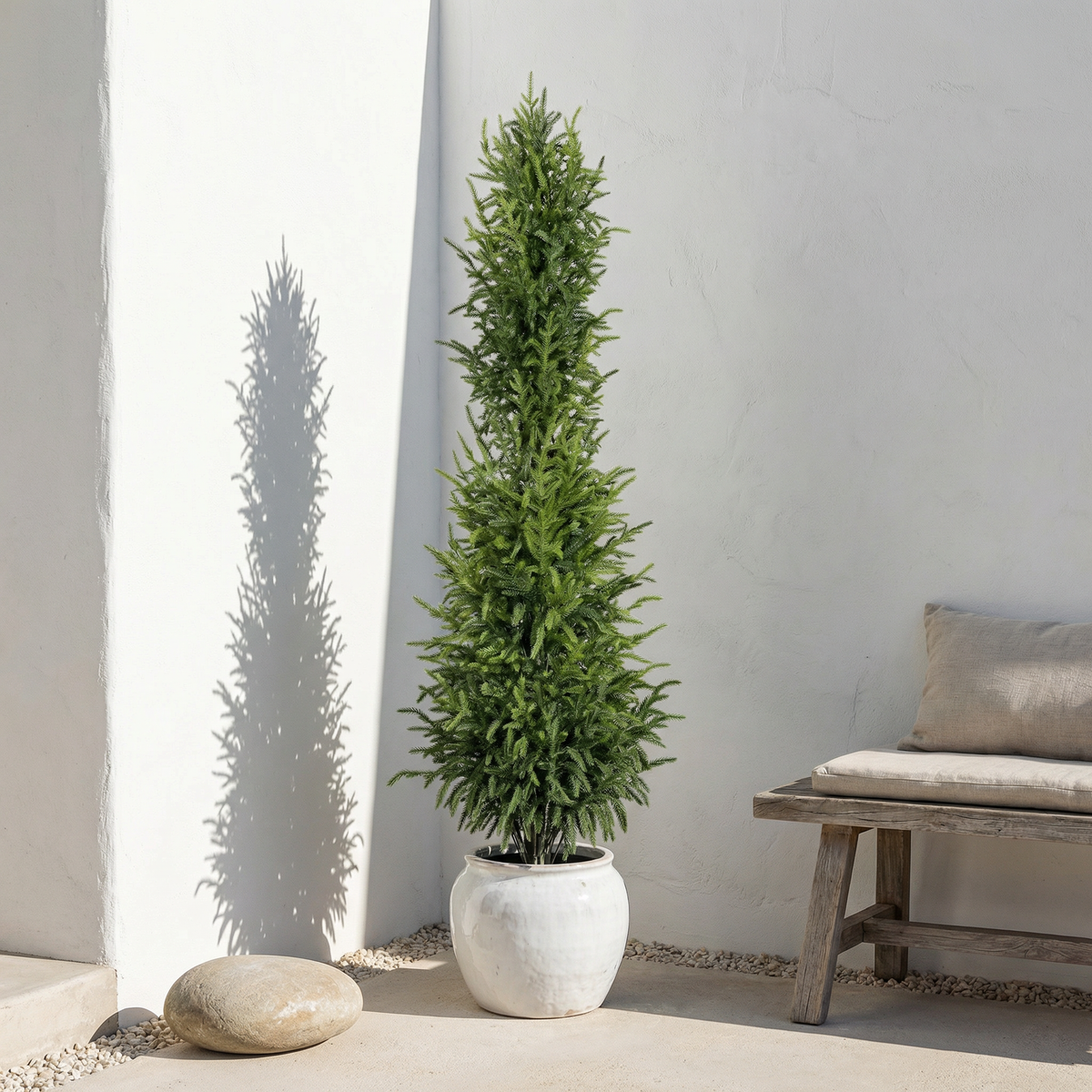 Artificial Pine Tree in Black Pot, 4- or 5-Foot, Single or Set of 2: 4' / 1pc/set