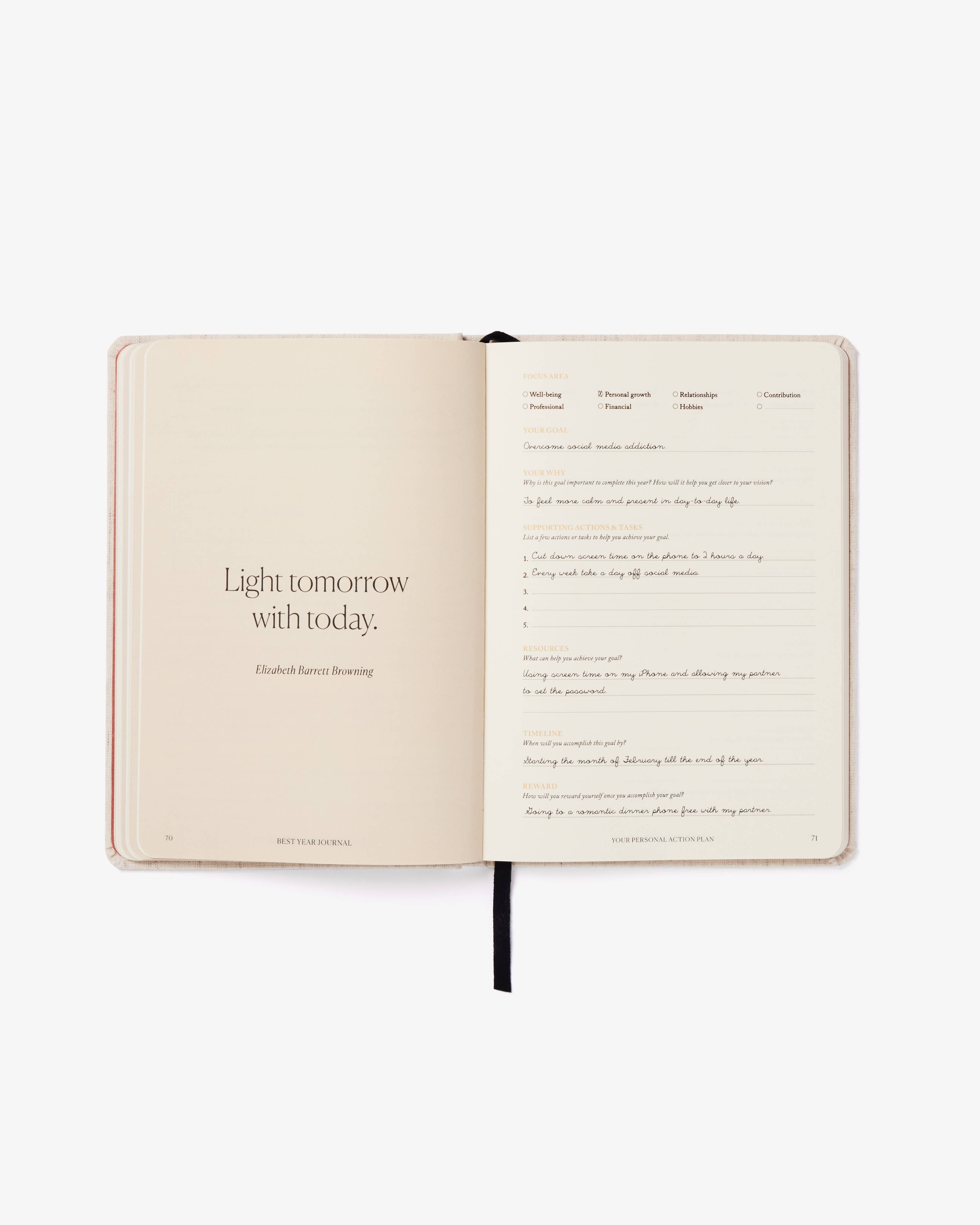 Best Year Journal Green | Guided 12-month planner goals