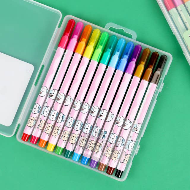 Chiikawa 12 Color Felt-tip Pen Marker SET with CASE