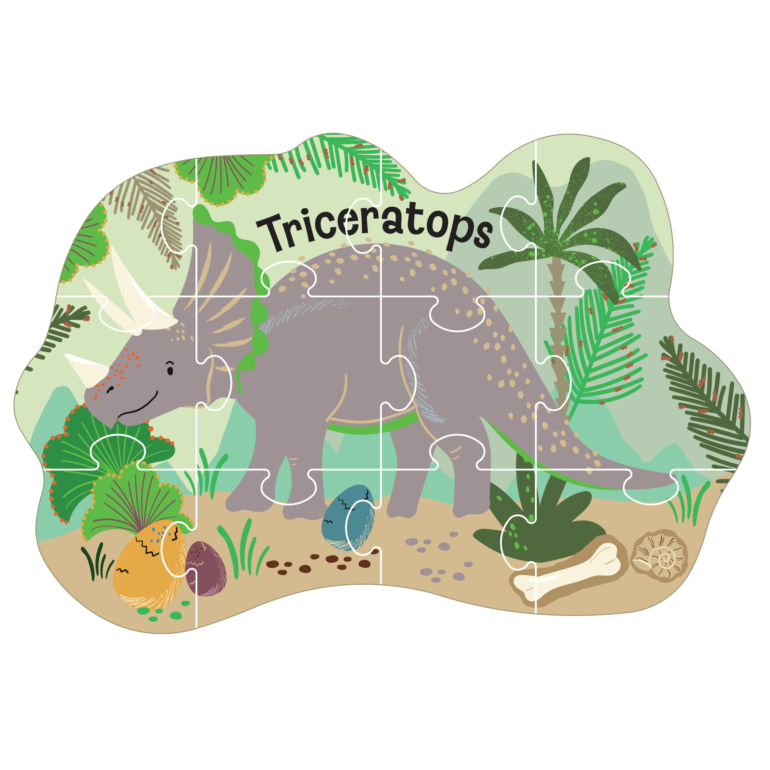 Dinosaur 12pc Shaped Jigsaw Puzzle