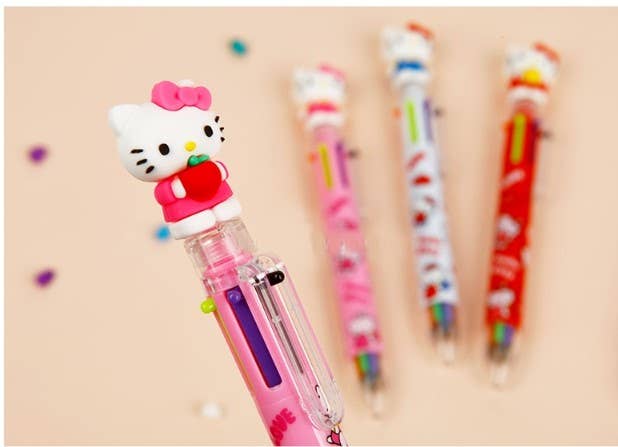 Sanrio Characters 6 Color Ball Point Pencil- 0.7mm : Hello Kitty