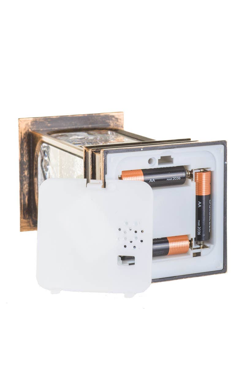 NEW-Bronze Led Lantern Snow Globe With Santa In Sleigh