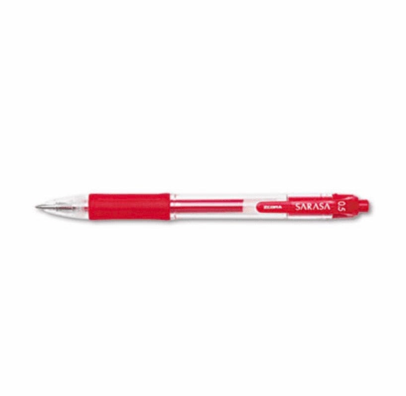 Zebra Sarasa Clip Gel Retractable 0.5mm Pen - Red