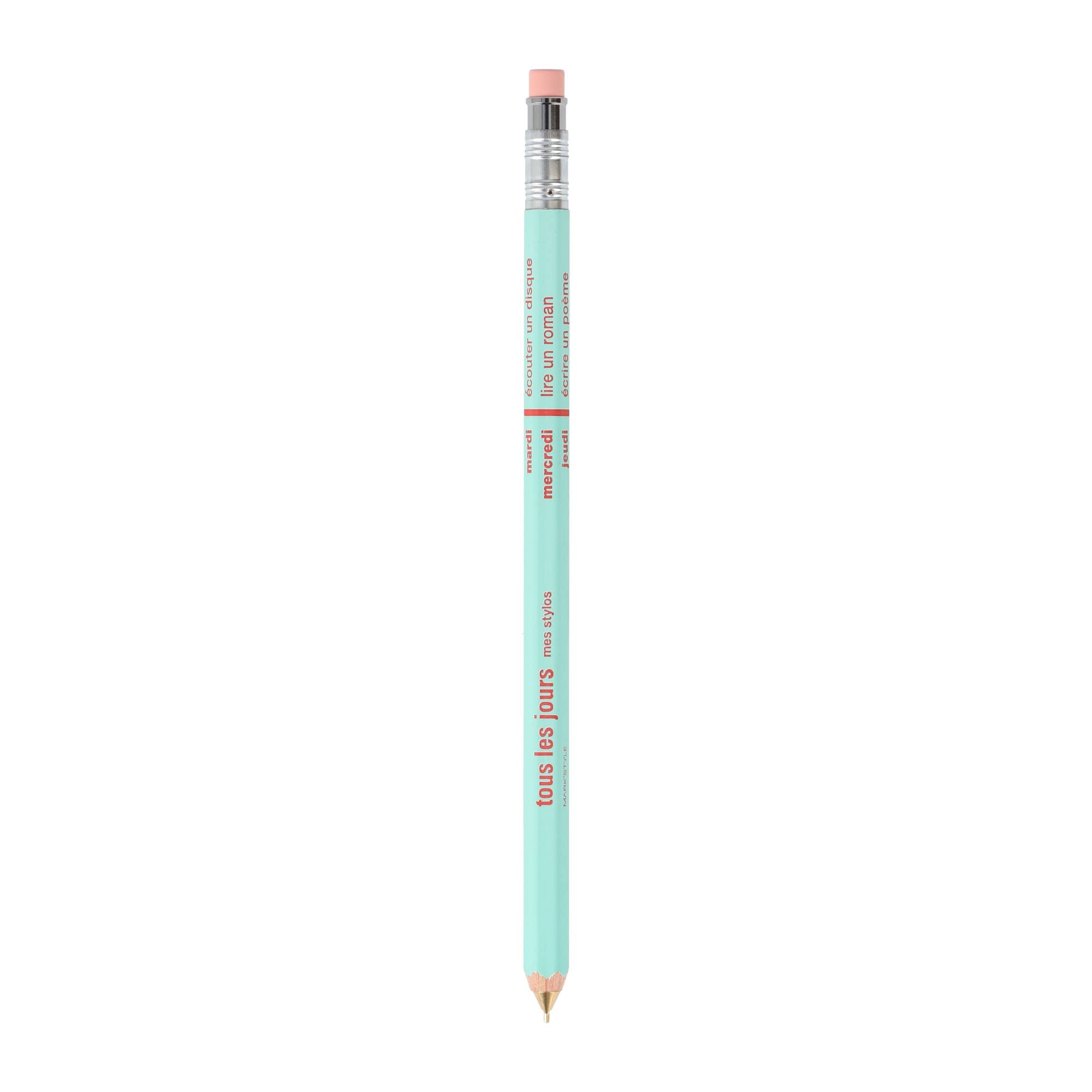 Light Mint Mechanical Pencil with Eraser tous les jours / MARK'STYLE