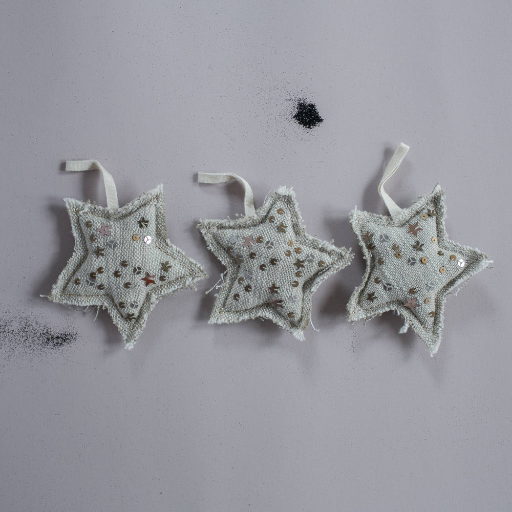 Metallic Confetti Star - Cotton & Lavender filled Ornament