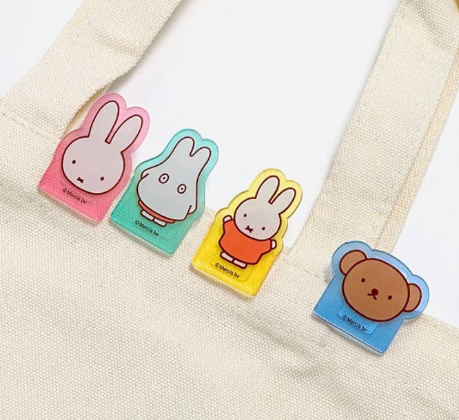 PINK Miffy illust Memo Note Pad with Characters Clip Set
