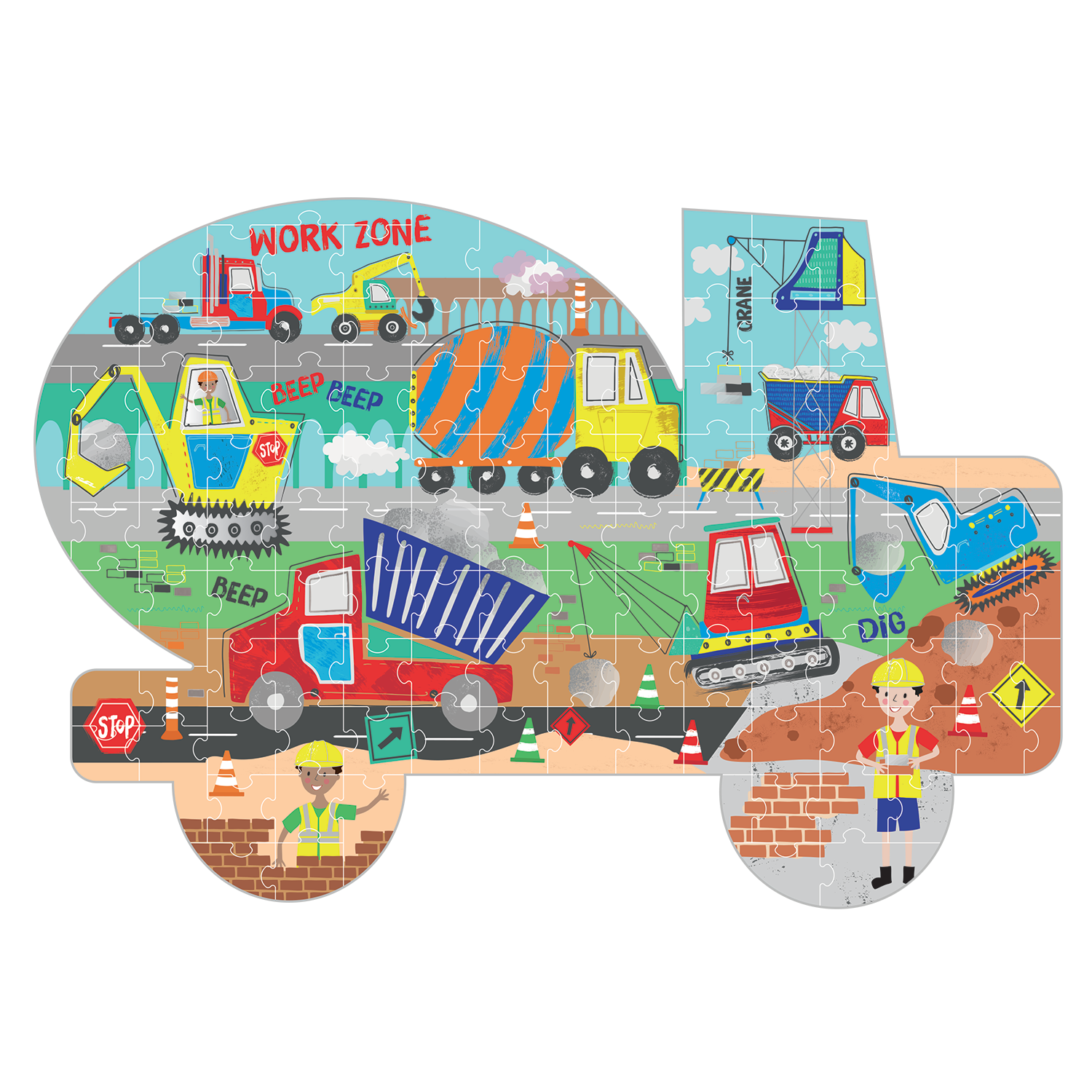 Construction 120pc Shapped Jigsaw Puzzle