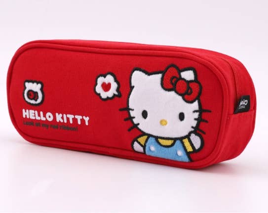 Hello Kitty Cotton Applique Pencil Case Multi Pouch