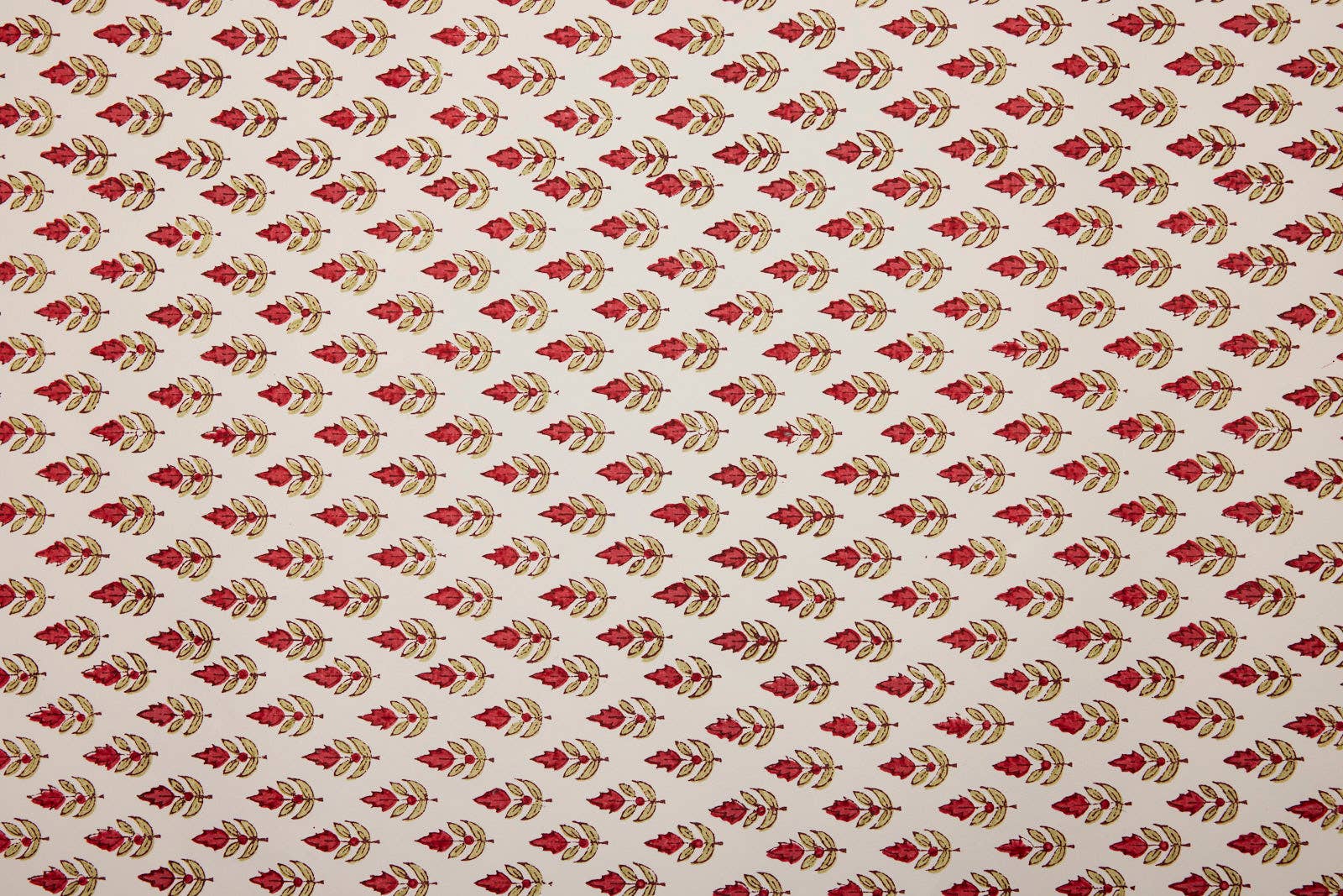 Block Printed Wrapping Paper Sheets - Buti Scarlet