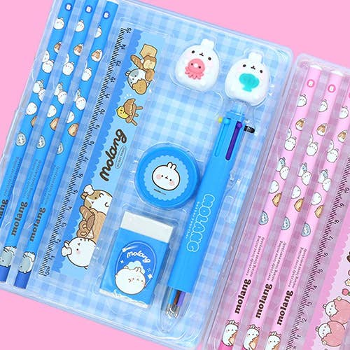 DARK BLUE Molang Stationery Set – Cute School Supplies Gift Pack