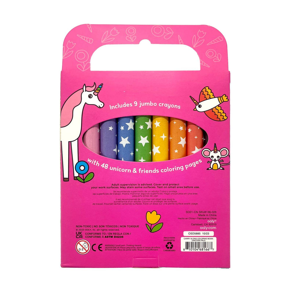 Carry Along Crayons & Coloring Book Kit - Unicorn Pals