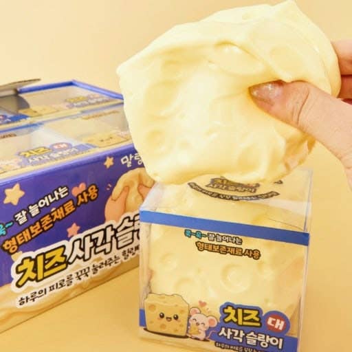 Super Soft & Stretchy Cheese Cube Squishy- Large!