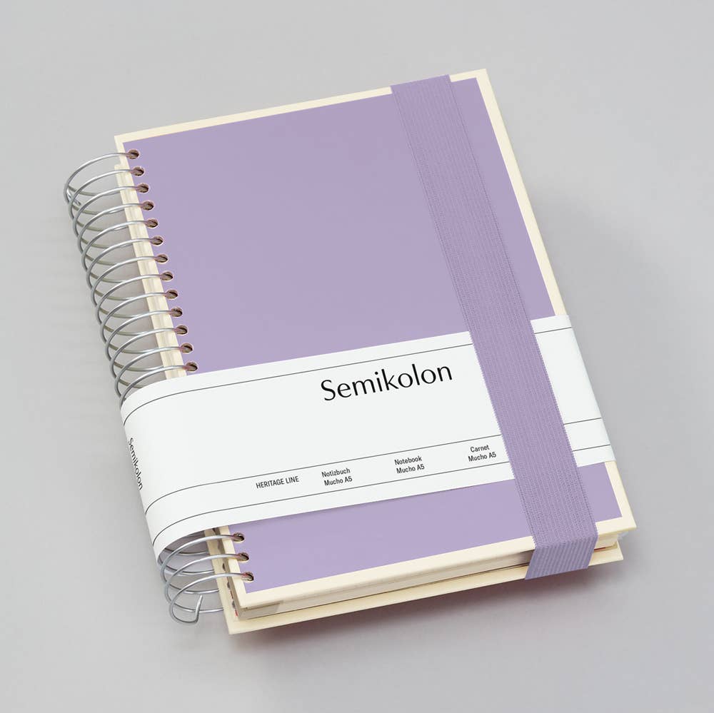 Heritage Line - Spiral Notebook Mucho: Lilac silk / Medium