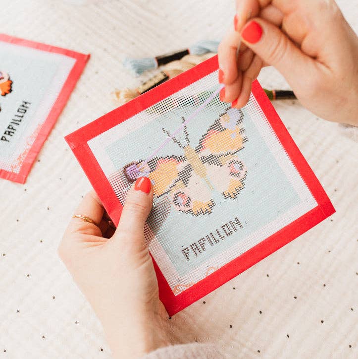Butterfly Needlepoint Kit - Beginner Craft Kit