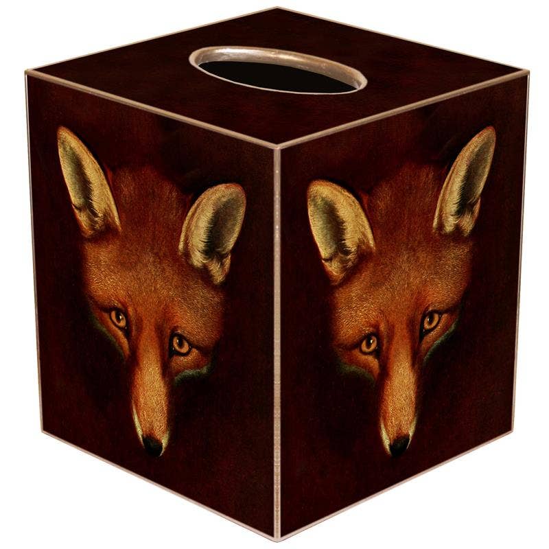 Fox Mask Tissue Box Cover: Paper Mache