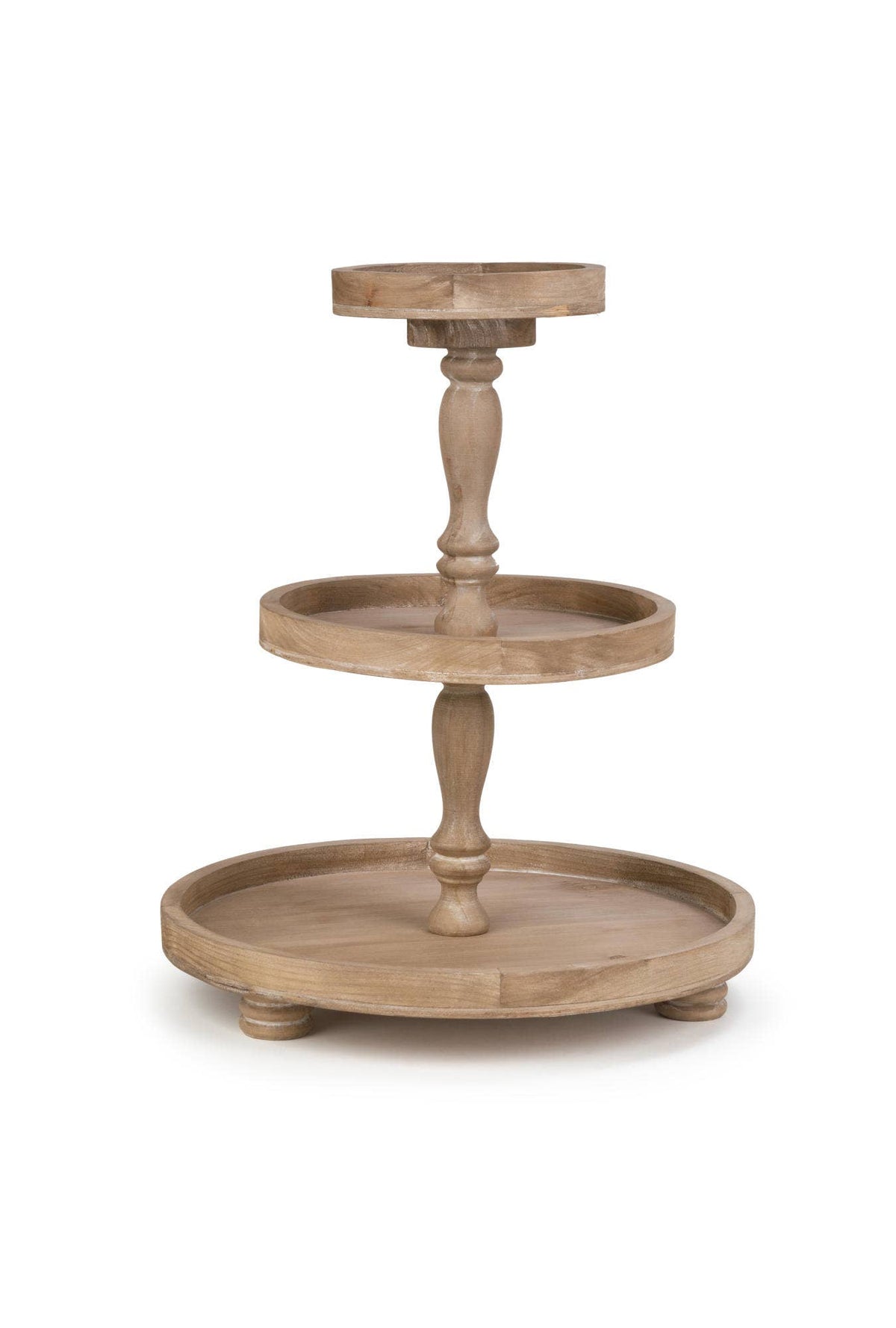 Three Tier Wooden Display Stands: Natural