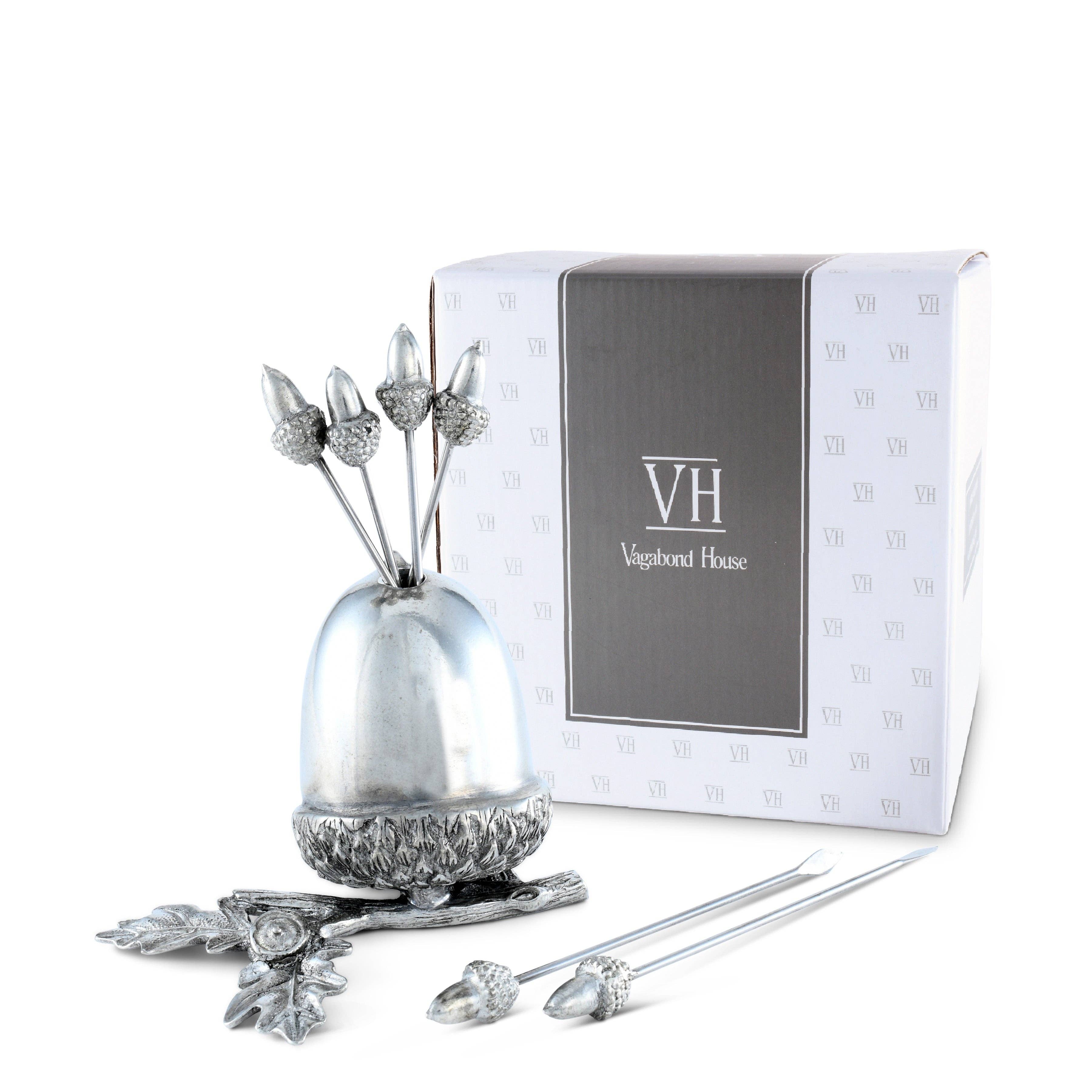 Pewter Acorn Cheese Pick Set