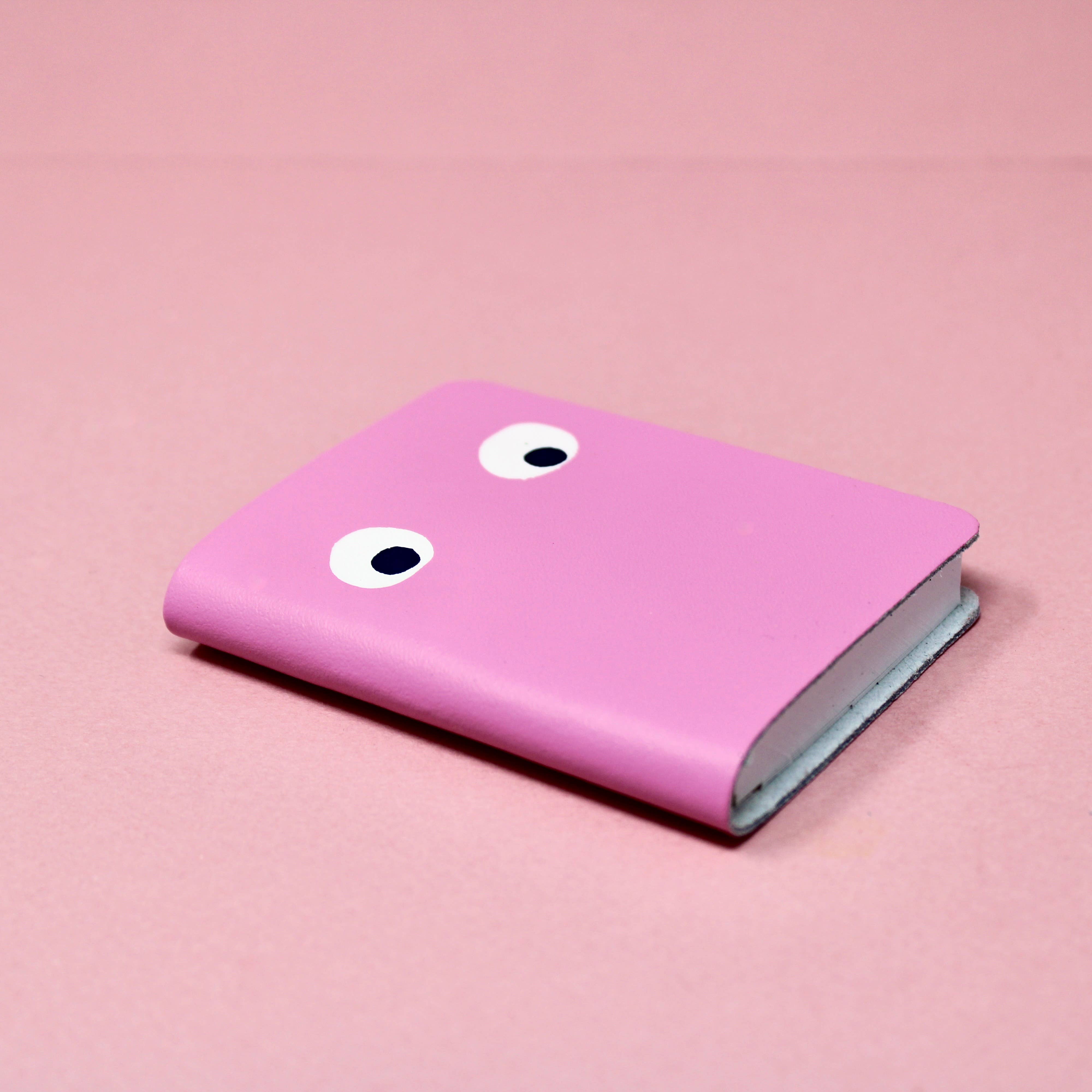 Googly Eye Mini Leather Notebook: Apple Green