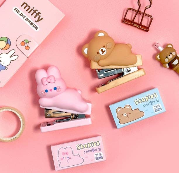 Animal Figure Stapler Set – Cute Bunny & Bear Edition