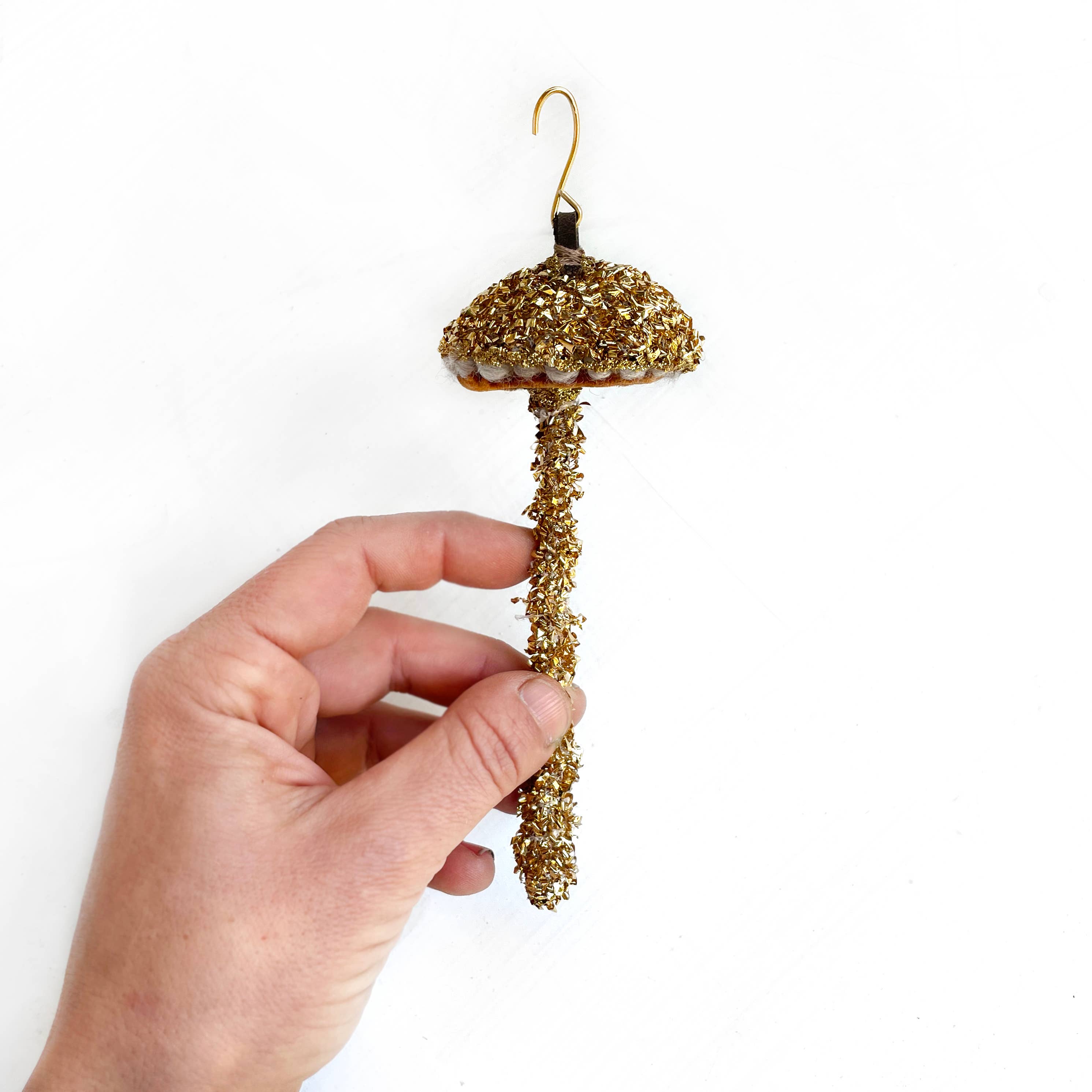 Glitter Mushroom Ornament - Gold