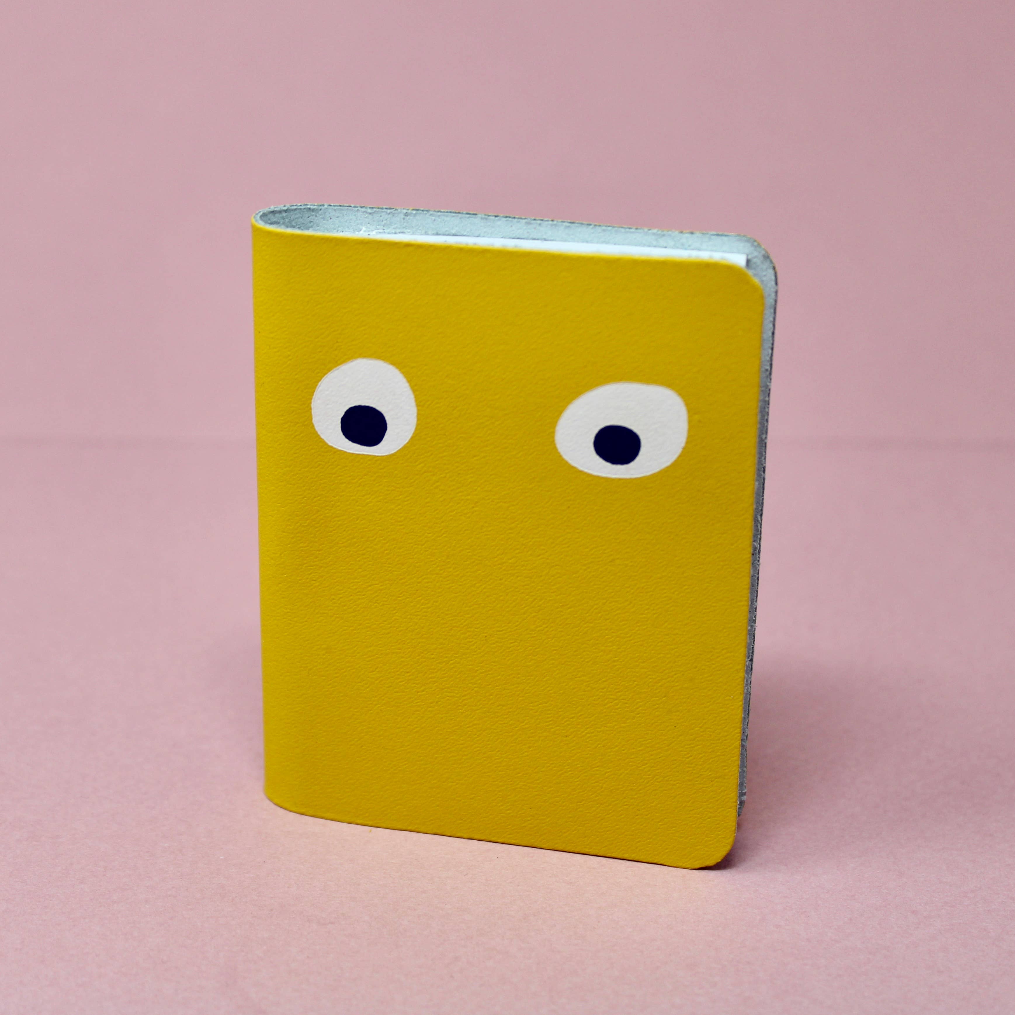 Googly Eye Mini Leather Notebook: Apple Green