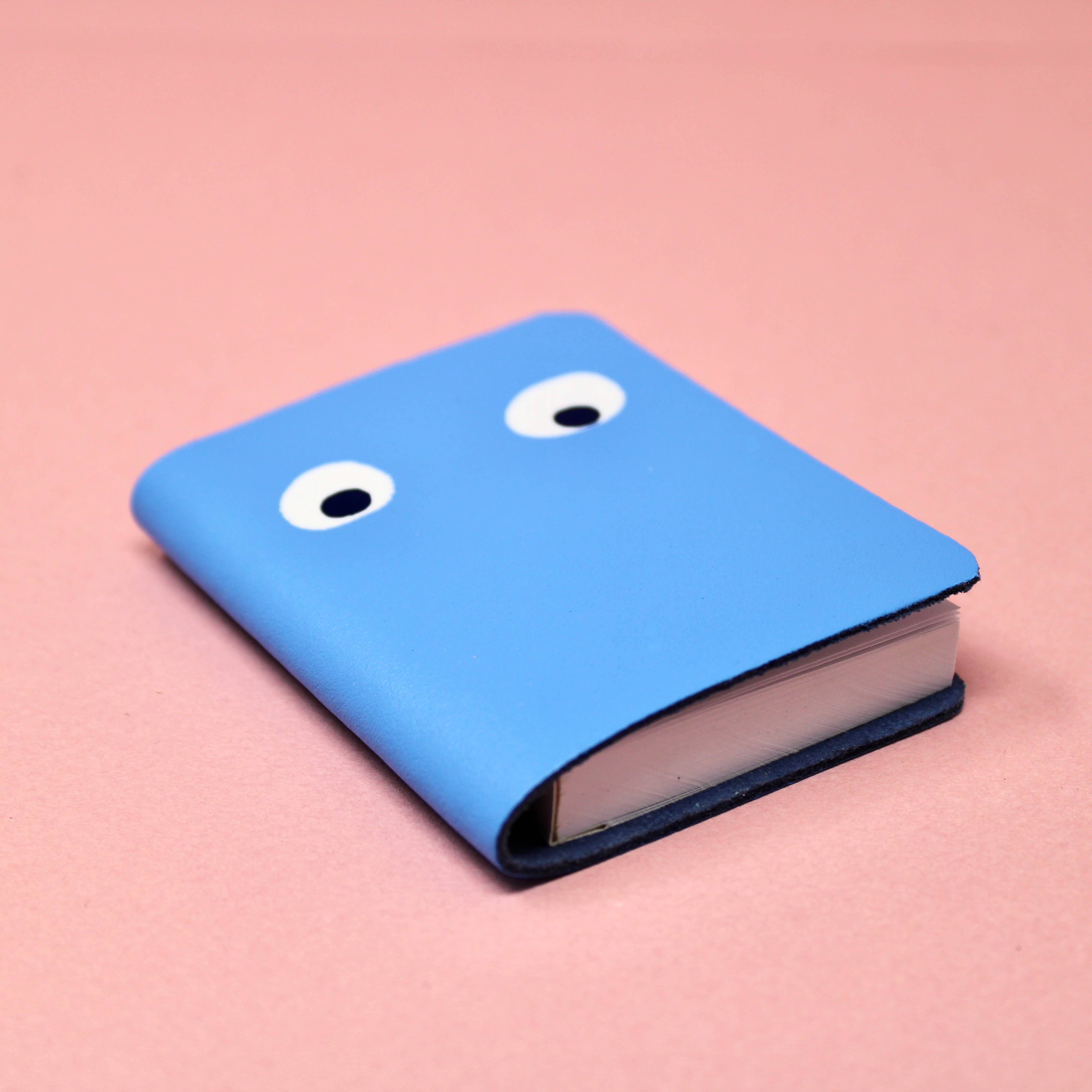 Googly Eye Mini Leather Notebook: Apple Green