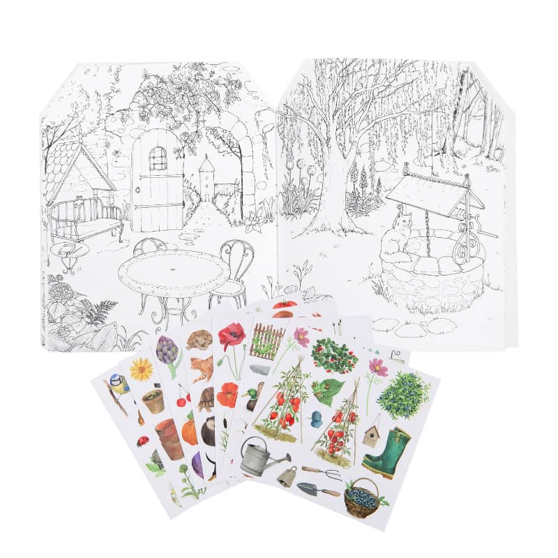 Garden theme coloring Books & Stickers