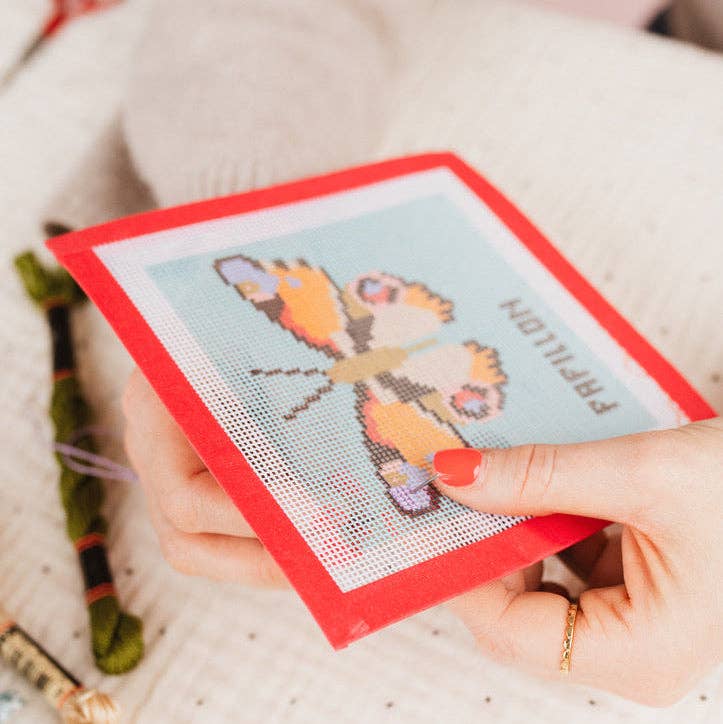 Butterfly Needlepoint Kit - Beginner Craft Kit