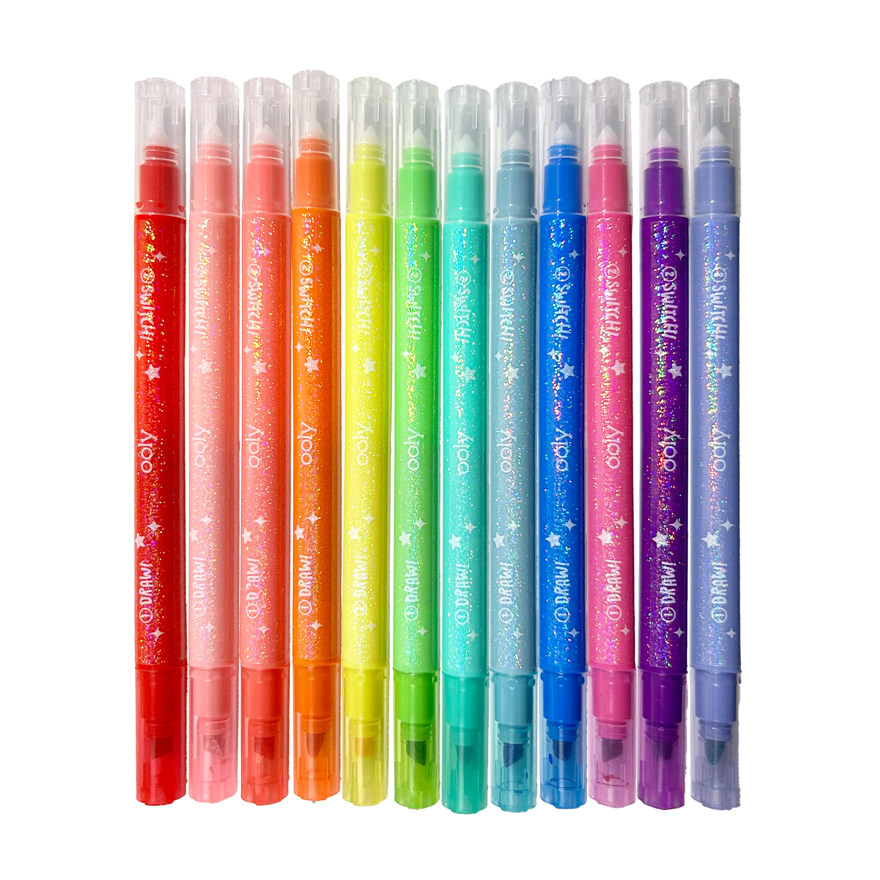 Switch-Eroo Sparkle Glittery Color Changing Markers- 12 pc