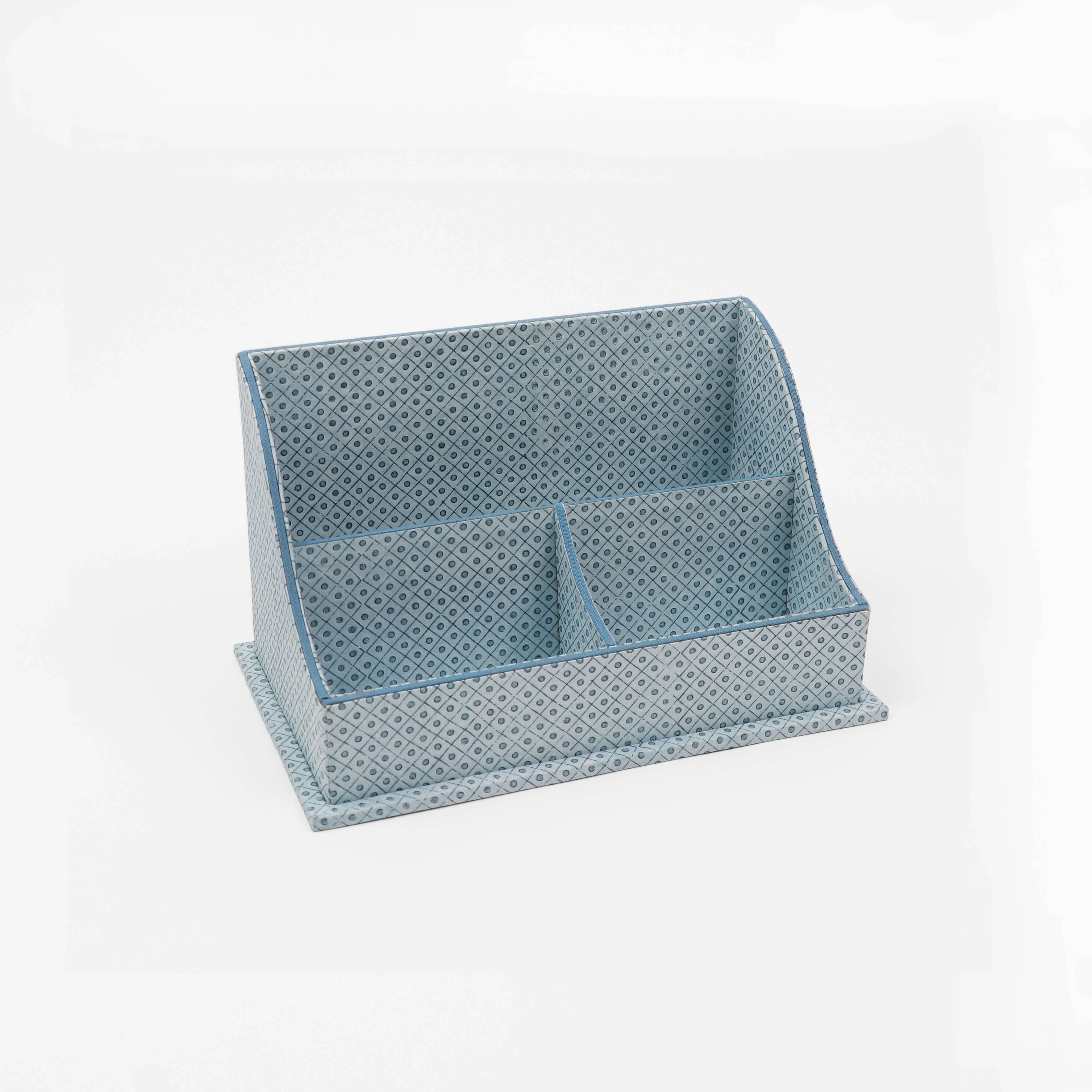 WAVE LETTER SORTER BLOCK PRINTED - DOT & GRID BLUE