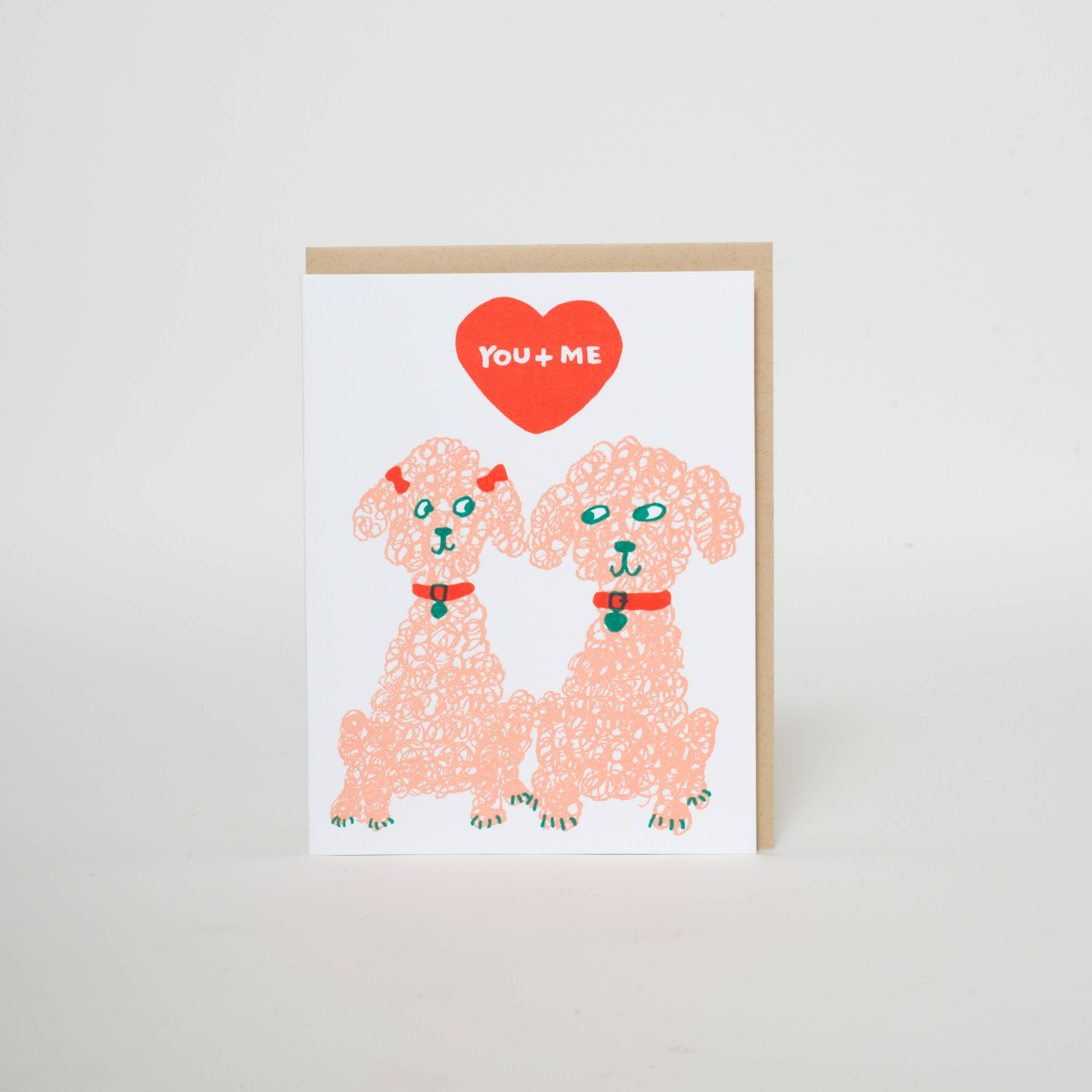 Poodles Love Letterpress Greeting Card by Egg Press: Paper tab