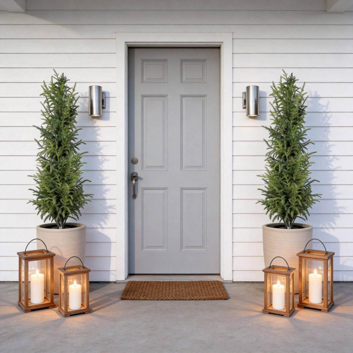 Artificial Pine Tree in Black Pot, 4- or 5-Foot, Single or Set of 2: 4' / 1pc/set
