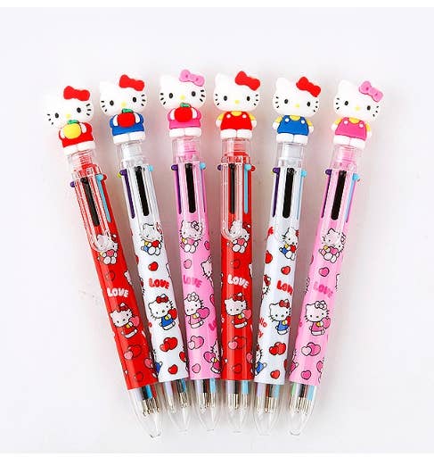 Sanrio Characters 6 Color Ball Point Pencil- 0.7mm : Hello Kitty