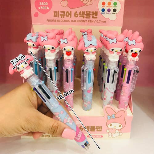 Sanrio Characters 6 Color Ball Point Pencil- 0.7mm : Hello Kitty