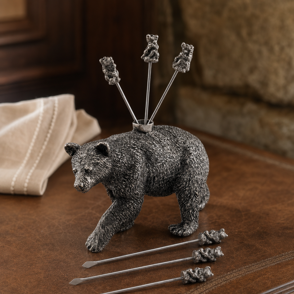 Pewter Black Bear Cheese Picks