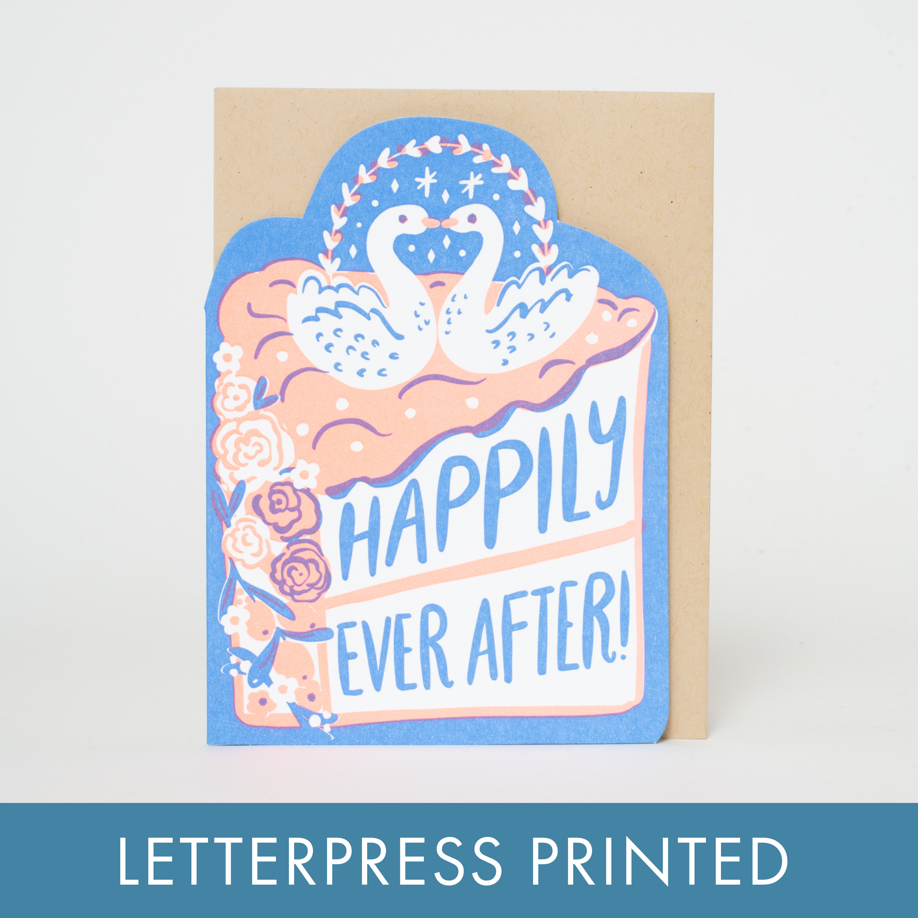 Wedding Congrats Die-cut Letterpress Greeting Card by Hello!Lucky: Plastic sleeve