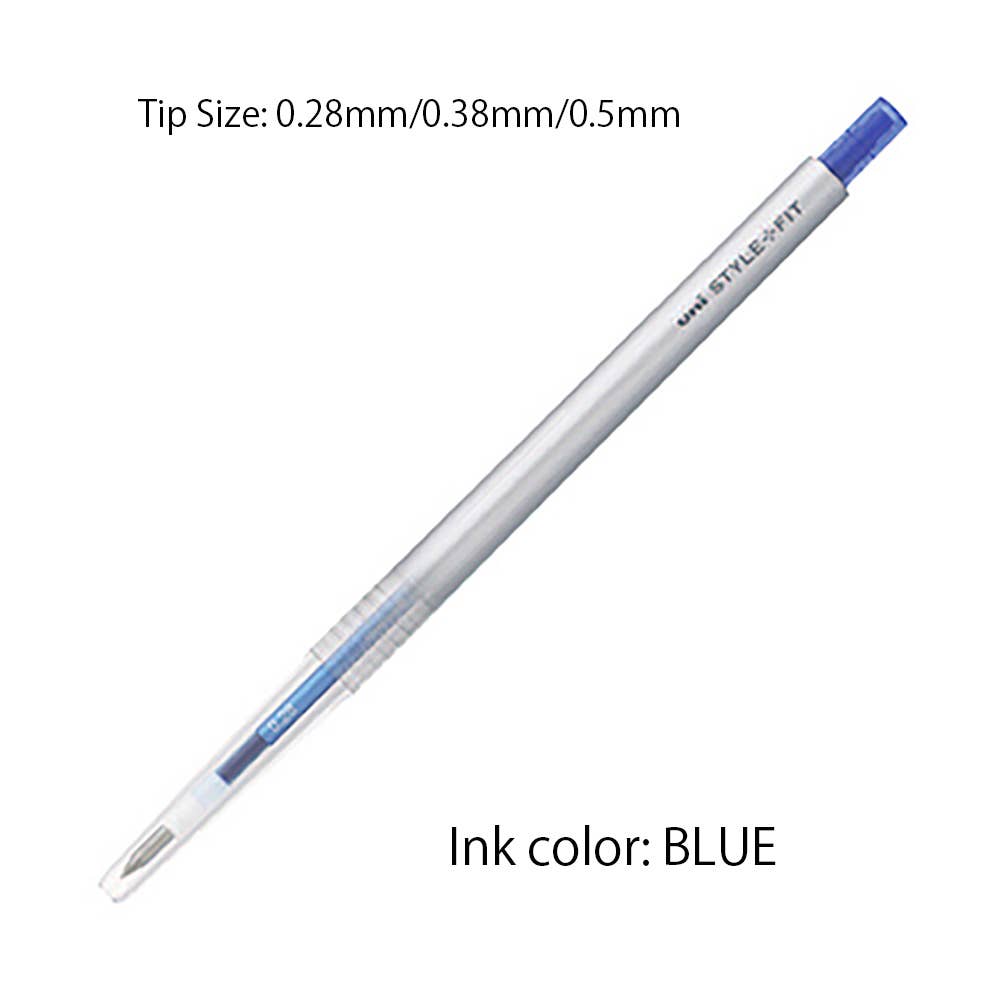 Blue Black UNI MITSUBISHI STYLE FIT SINGLE COLOR SLIM GEL PEN / 0.38mm