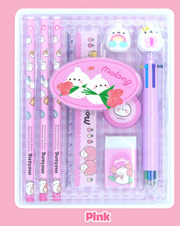 DARK BLUE Molang Stationery Set – Cute School Supplies Gift Pack