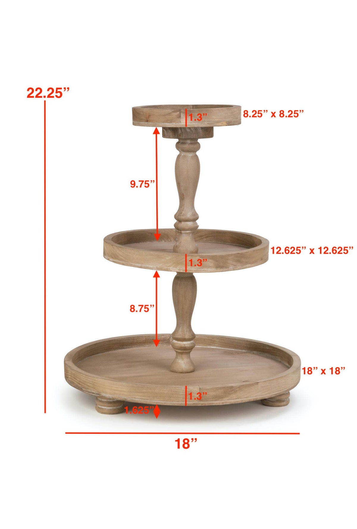 Three Tier Wooden Display Stands: Natural