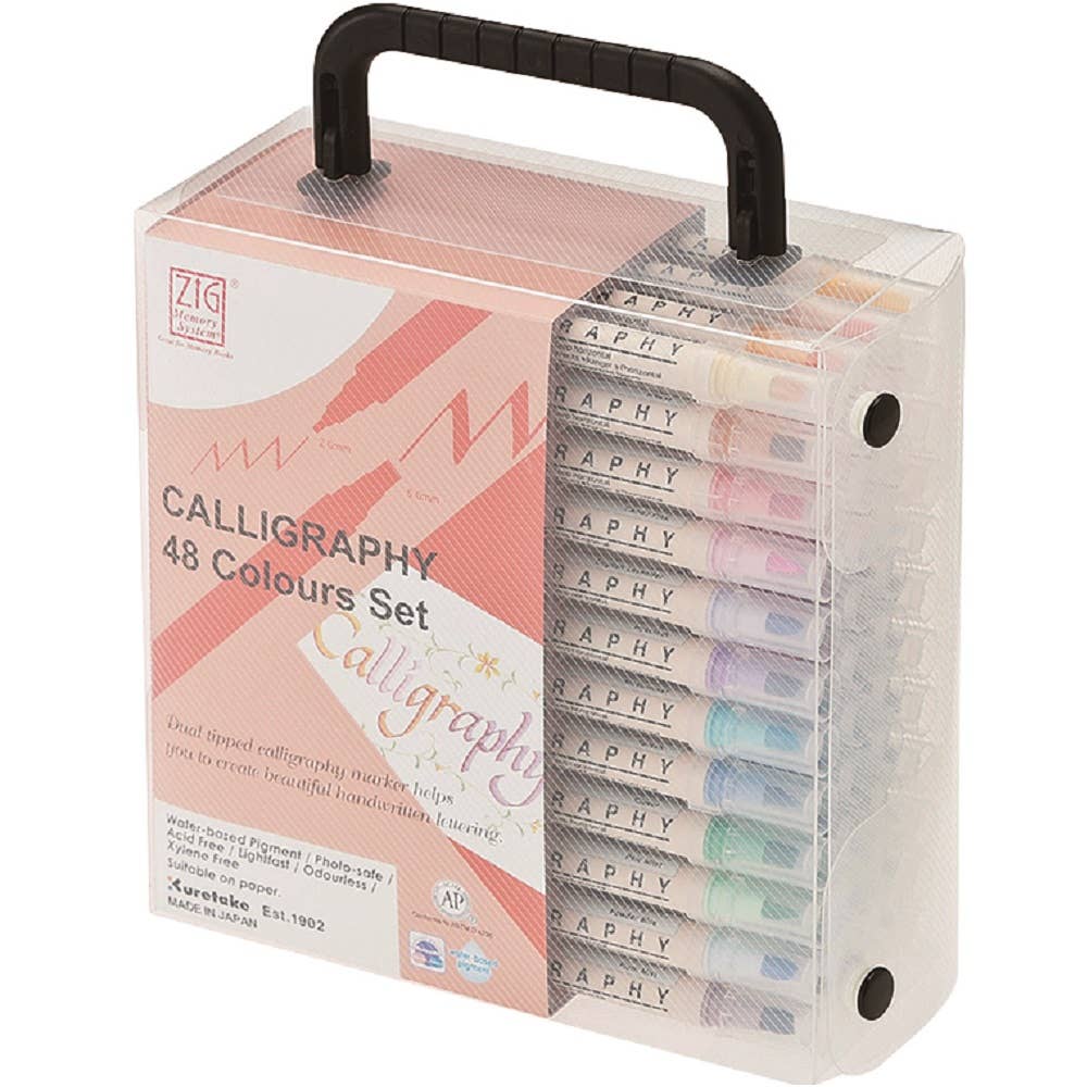 ZIG Memory System Calligraphy Marker Sets: 12 Color Set