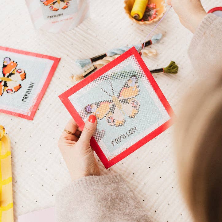 Butterfly Needlepoint Kit - Beginner Craft Kit